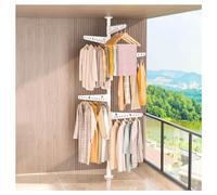 Xiulideni - Appendiabiti ad angolo verticale, regolabile, da pavimento a soffitto, per armadio, multi-livello, con 3/4/5/6 ripiani, per risparmiare spazio