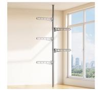 Xiulideni - Appendiabiti regolabile da terra a soffitto a 3-6 ripiani, autoportante, ad angolo, verticale, per camera da letto, soggiorno e bagno
