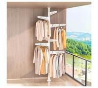 Xiulideni - Appendiabiti verticale regolabile dal pavimento al soffitto, con angolo a 3/4/5/6 livelli, soluzione per massimizzare lo spazio e mantenere i vestiti puliti