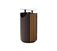 xiuling4568 Cestino for rifiuti in legno e plastica in acciaio zincato resistente, bidone della spazzatura commerciale for aree pubbliche all'aperto Efficienza Praticità