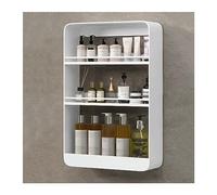 xiuling4568 Mensola Doccia Ripiani a Parete for WC Lavabo Ripiani for Cosmetici a Tre Strati Ripiani Metallici a Parete Senza perforazioni Mensole Bagno(Bianco)