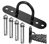 Xiumeso Ancoraggio da Parete, battle rope con Viti, 300kg Staffa in Ferro Nero per Montaggio a Soffitto per Arrampicata, Altalena, Fissaggio per Attrezzatura Sportiva per Cinghie di Sospensione