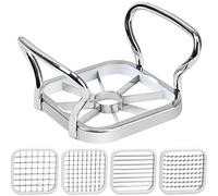 Xiumeso Taglia Patate,Taglierina per Verdure, Patatine Fritte, 5 in 1 in Acciaio, per Frutta e Crinkle Cutter Affettatrice per Fai-da-Te