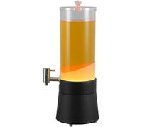 XIUNYIE Distributore per Bevande 3L con Luce LED, Erogatore per Festa, Bar e Acqua con Rubinetto, da Tavolo, Nero, 15x52cm