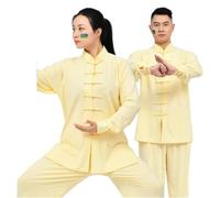 XIUsheUA Abito Uniforme Tradizionale Tai Chi Kung Fu Abbigliamento Wushu Costume da Esercizio Confortevole Unisex a Maniche Lunghe/Corte per Tai Chi, Arti Marziali(Black Long 2,XS)