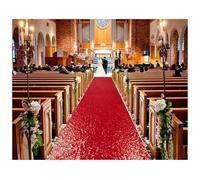 XIUsheUA Tappeto Cerimonia Matrimonio Corridore del corridoio con paillettes Tappeto nuziale all'aperto for la cerimonia di nozze per matrimonio cerimonia chiesa esterno(Red,450cm-15ft,60cm-2ft)