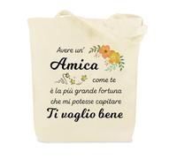 XiuSpark Regalo Amica Compleanno,Regalo per Regali Migliore Amica Natale Originale,Idee Regali Amiche Amicizia Regali Amico,Regalo Divertente per Amiche Donna Amici San Valentino,Borsa Tela