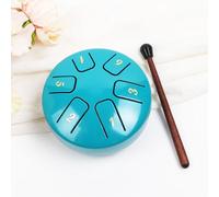 XIUWOUG Buddha Stones Mini Tamburo Lingua In Acciaio, 6Note Colorato Mini Tamburo Handpan, 3.8 Pollici Sound Healing Drum Kit, Tamburo Senza Preoccupazioni, Mini Strumento A Percussione,Verde