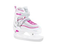 XIUWOUG Pattini da hockey su ghiaccio per bambini, da uomo e da donna, con sistema di allacciatura rapida, colore: bianco, L