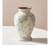 XIUWOUG Vaso da Ceramica Vintage Grigio e Bianco, Vaso Rustico per Fiori Chinoiserie smaltato a Crepe di Ghiaccio, Vaso per Fiori Pastorale Grigio per Decorazioni domestiche in Stile Toscano,B1