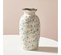XIUWOUG Vaso da Ceramica Vintage Grigio e Bianco, Vaso Rustico per Fiori Chinoiserie smaltato a Crepe di Ghiaccio, Vaso per Fiori Pastorale Grigio per Decorazioni domestiche in Stile Toscano,A3