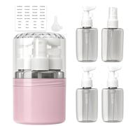 Xiuxhae Contenitori Da Viaggio Per Liquidi 4-in-1 Set Riempibile, Accessori Viaggio Aereo Pompa 50ml Etichette Adesive, Regali Utili Per Chi Ama Viaggiare Impermeabile Antifuga Viaggio Ufficio (Rosa)