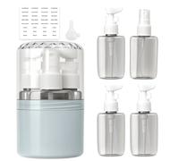 Xiuxhae Contenitori Da Viaggio Per Liquidi 4-in-1 Set Riempibile, Accessori Viaggio Aereo Pompa 50ml Etichette Adesive, Regali Utili Per Chi Ama Viaggiare Impermeabile Antifuga Viaggio Ufficio (Blu)