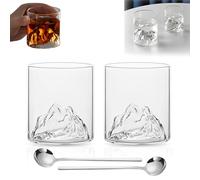 Xiuyer 2 pcs Tazza di Bicchieri Bicchierini Liquore Bicchieri da Rum Bicchieri Amaro Tazzine Caffe Vetro Doppia Parete Tazzine Borosilicato Bicchiere da Vodka
