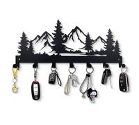 Xiuyer Portachiavi da Parete, porta chiavi da muro per casa con Sette Ganci Portachiavi da Muro Portachiavi Multifunzione per Ingresso, Cucina, Corridoio, Ufficio (Nero)