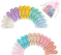 Xiuyong Set di 30 fermagli per capelli da ragazza, clip a scatto, accessori per capelli adatti per neonati e bambini, colore metallo antiscivolo, adatti per bambini