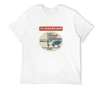 XIWA Interflug East German Airline Luft Verkehr Volker T-Shirt Graphic Tee Printed Top Mens White Shirt XXL