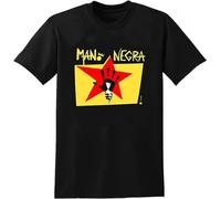 XIWA Mano Negra T-Shirt Graphic Tee Printed Top Mens Black Shirt S