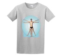 XIWA Mans Michael Phelps Creative Poster T-Shirt Graphic Tee Printed Top Mens Grey Shirt L