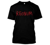 XIWA Redrum The Shining, Horror Film, Stanley Kubrick, Jack Nicholson T-Shirt Graphic Tee Printed Top Mens Black Shirt L