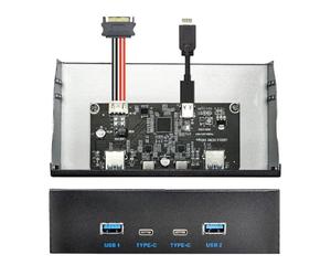 Xiwai 10Gbps USB 3.1 Pannello anteriore Tipo-A e tipo C 4 porte HUB a connettore di tipo E Cavo scheda madre 10 Gbps per cassetto CD-ROM da 5,25"