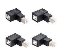 xiwai 4 adattatori USB 2.0 tipo B maschio a femmina estensione orizzontale verticale angolato di 90 gradi per scanner di dischi
