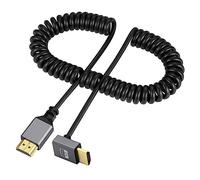 xiwai 4K 60Hz HDMI 2.0 maschio a HDMI maschio cavo a spirale allungato verso il basso angolo 90 gradi connettore per HDTV monitor computer portatile nero