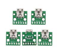 xiwai 5 pezzi USB 2.0 Mini-B femmina presa connettore fai da te OEM orizzontale con montaggio su scheda PCB tipo saldato 480 Mbps