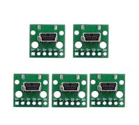 xiwai 5 pezzi USB 2.0 Mini-B femmina presa connettore fai da te OEM verticale con montaggio su scheda PCB tipo saldato 480 Mbps