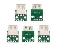 xiwai 5 pezzi USB2.0 Tipo-A Connettore femmina fai da te OEM Presa presa PCB Montaggio scheda flangia Tipo di saldatura 480 Mbps
