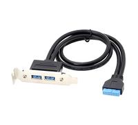 xiwai 80 mm di altezza Low Profile USB 3.0 presa posteriore per scheda madre, cavo a 20 pin con supporto PCI 50 cm
