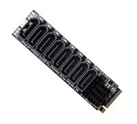 xiwai Adattatore convertitore NGFF NVMe M-Key da PCI Express a SATA 3.0 a 8 porte 6 Gbps, scheda di espansione per disco rigido 2280