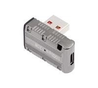 xiwai Adattatore da USB 3.1 tipo C femmina a USB 3.0 A maschio, 10 Gbps, stile Mecha Cyberpunk, USB-C 120 W, convertitore dati di alimentazione a 90 gradi, a basso profilo, guscio in lega ad angolo