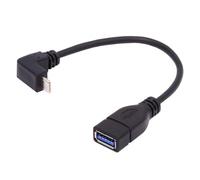 xiwai Adattatore da USB-C a 90 gradi da USB 3.1 maschio a USB 3.0-A femmina, 10 Gbps, cavo di alimentazione dati OTG da 20 cm ad angolo verso l'alto e il basso