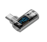 xiwai Adattatore di estensione USB-C maschio-femmina con display digitale tipo C USB4.0, angolo destro e sinistro di 90 gradi, monitoraggio della tensione di corrente e 40 Gbps, 140 W
