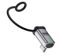 xiwai Adattatore di estensione USB C USB5.0 80 Gbps maschio-femmina a basso profilo, angolo sinistro-destro, con cordino portachiavi, 240 W, 16 K, compatibile con USB4.0 Thunderbolt3/4/5