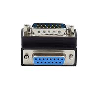 xiwai Adattatore seriale DB15 D-SUB 15 pin RS232 D-subminiaturizzato adattatore maschio a femmina con dadi a vite connettore DB ad angolo di 90 gradi