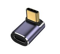 xiwai Adattatore video 8K USB 4 tipo C maschio a femmina 100 W ad angolo di 90 gradi verso l'alto e verso il basso, 40 Gbps, adattatore video per telefono portatile