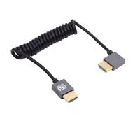 xiwai Cavo ad angolo retto da HDMI 2.1 maschio a HDMI maschio, cavo a spirale elasticizzato a 90 gradi 8K 60hz 100 cm per monitor HDTV computer laptop