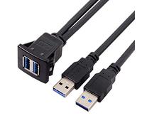xiwai Cavo AUX impermeabile doppio USB 3.0 da 1 m, per cruscotto dell'auto
