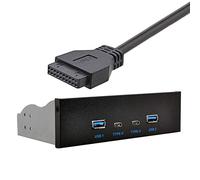 Xiwai Cavo connettore USB-C e USB 3.0 HUB a 4 porte da pannello frontale a scheda madre a 20 pin per alloggiamento CD-ROM da 5,25"