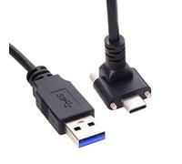 Xiwai - Cavo dati angolato da USB 3.1 Tipo-C a USB 3.0 standard, con doppia vite di bloccaggio, angolo di 90 gradi verso l’alto e verso il basso, per fotocamera (5,0 m)
