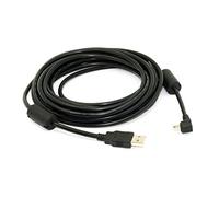 Xiwai, cavo dati con nucleo in ferrite EMI lungo 5 m, da mini USB tipo B, 5 pin, maschio, con cavo angolato a sinistra a USB 2.0 maschio, 5 metri