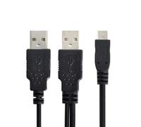 xiwai Cavo dati da doppio tipo A USB 2.0 maschio a micro USB a 5 pin maschio, compatibile con unità disco SSD Camera MP4 (60 cm)