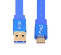 xiwai Cavo dati ultra piatto e sottile USB 3.0 tipo A maschio a USB-C tipo C maschio blu 10 Gbps per disco SSD fotocamera computer portatile 200 cm