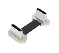 xiwai Cavo dati USB 2.0 corto da 2 cm, portatile, ultra sottile, piatto, USB-C tipo C a connettore angolare USB-C, alimentazione 65 W, ricarica rapida per telefono, tablet, laptop