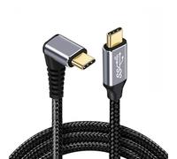 xiwai Cavo dati USB 3.1 10 Gbps 100 W con angolo di 90 gradi verso il basso e verso l'alto di tipo C USB-C maschio a maschio per telefono portatile