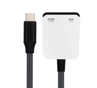 xiwai Cavo di alimentazione USB-C Type-C 1-a-2 per visori VR/AR, video 8K, OTG, USB-C femmina, 100W PD, bianco, per console portatili, laptop, tablet e telefoni.