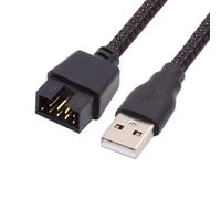 xiwai Cavo di intestazione maschio USB 2.0 tipo A a scheda madre interna a 9 pin 10 pin, prolunga con custodia, 20 cm, estensibile