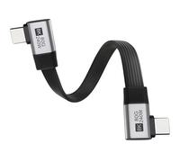 xiwai Cavo di prolunga da 20 cm USB 5.0 80 Gbps Slim Flat FPC maschio-maschio ad angolo retto doppio 90 gradi 240 W 16K 8K 60Hz 5K compatibile con USB 4.0 Thunderbolt 3/4/5 a 40 Gbps.